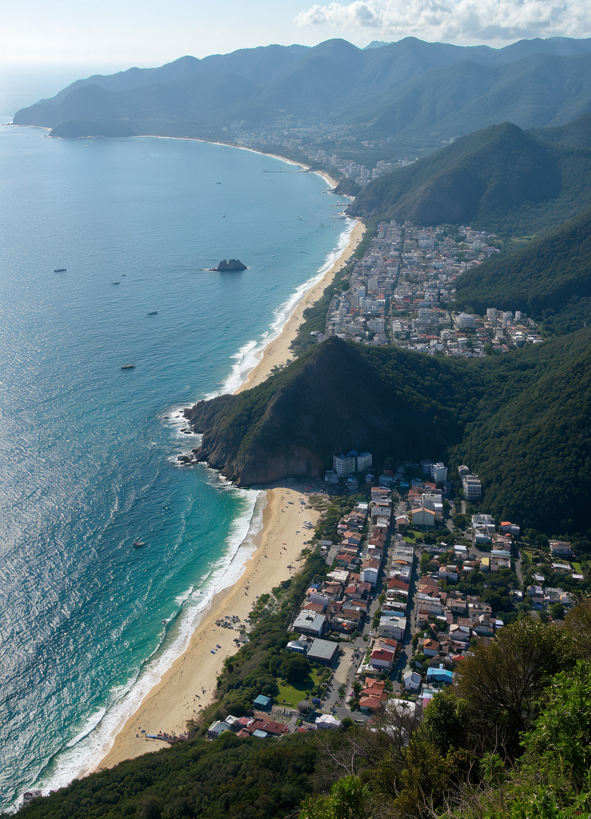 Aerial View of Sayulita and the Pacific Ocean